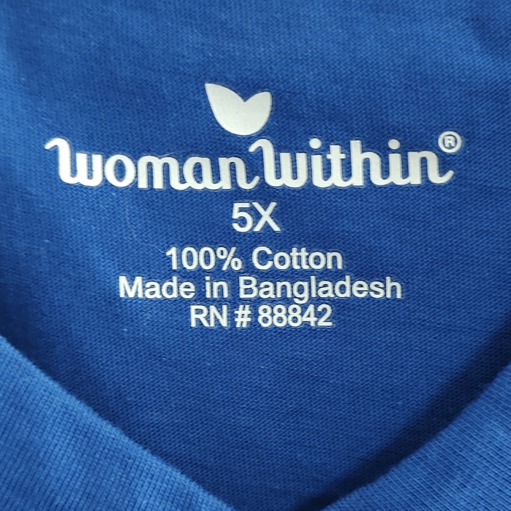 Woman Within Vibrant Blue Tank Top Size 5X - Picture 3 of 3